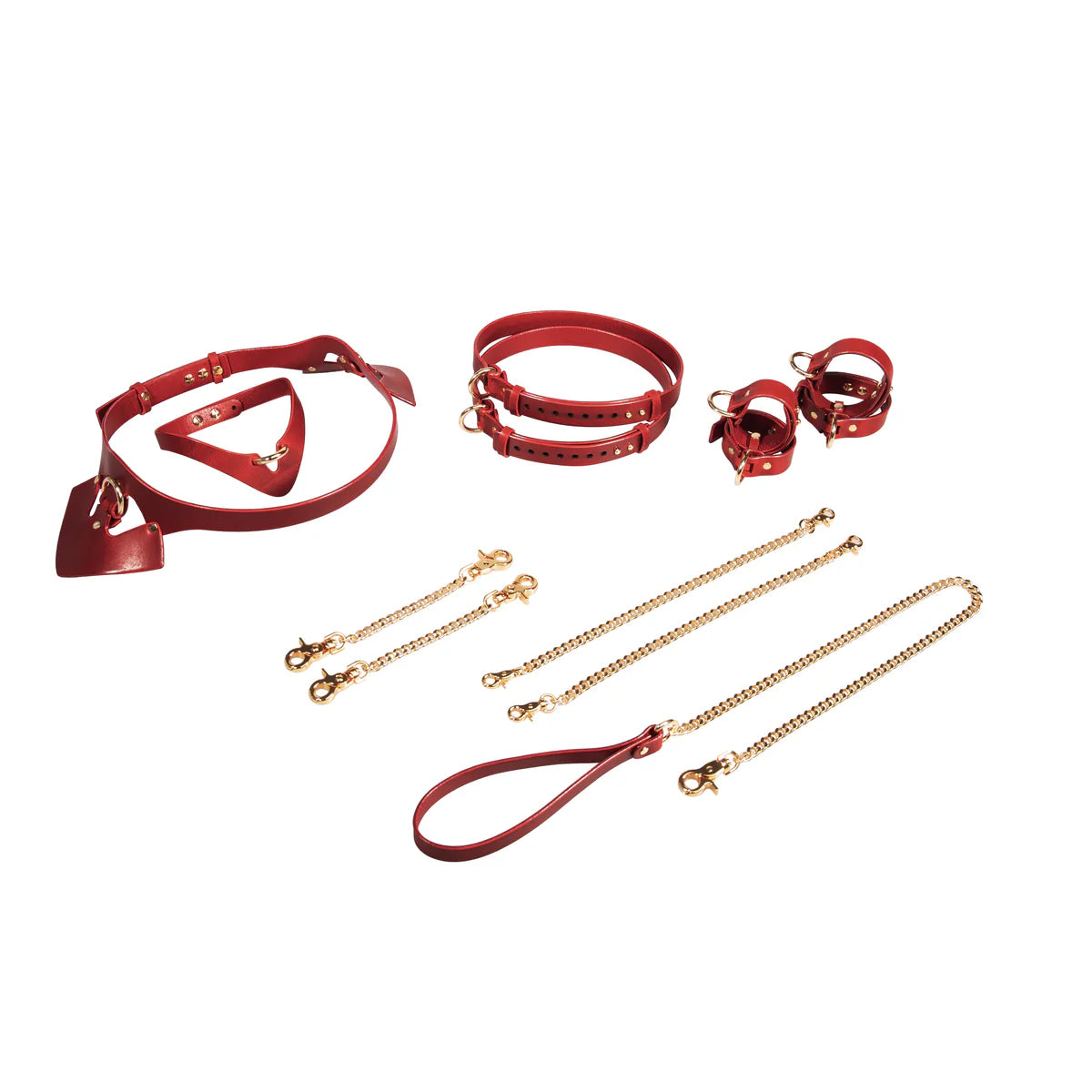 Leather Collar «Obey» red