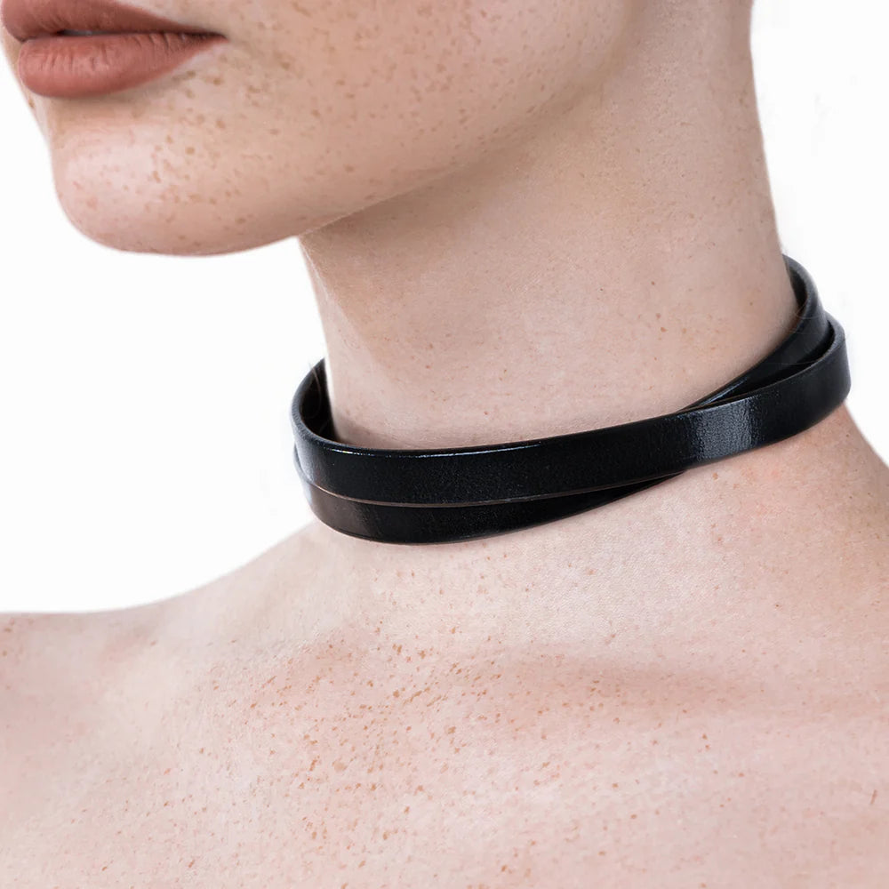 Leather Choker «Vesta» black