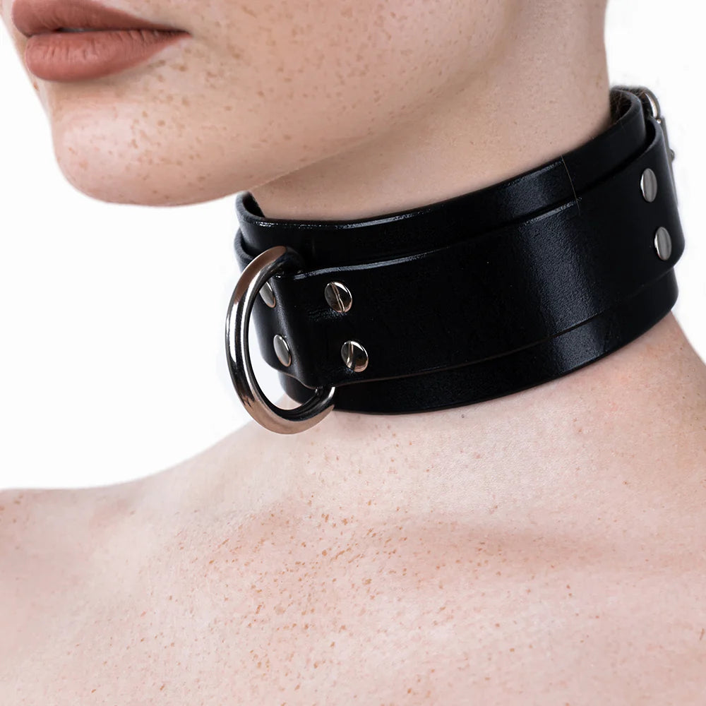 Leather Collar «Coven» black