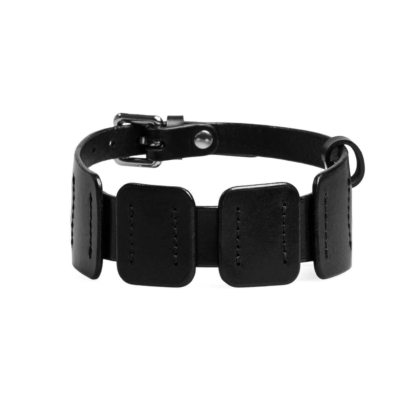 Leather Choker «Plated» black