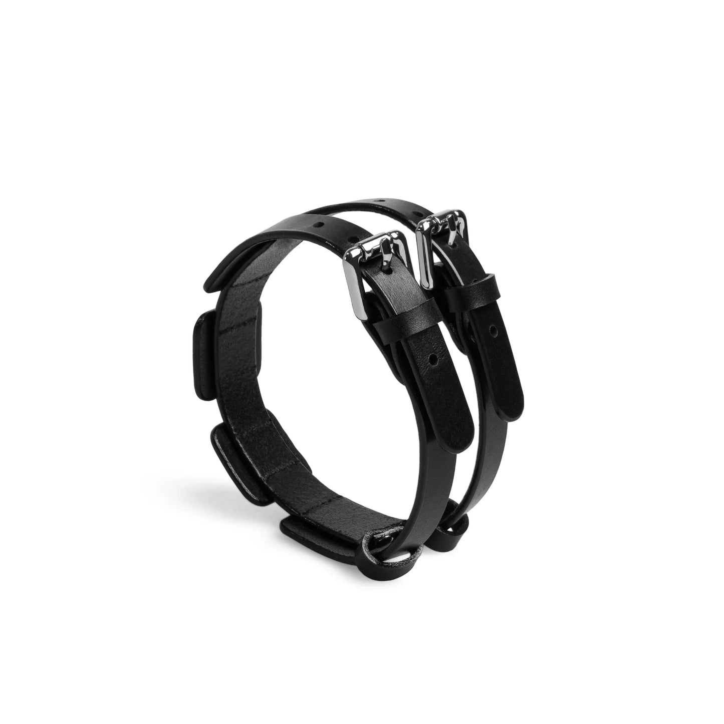 Leather Choker «Plated» black