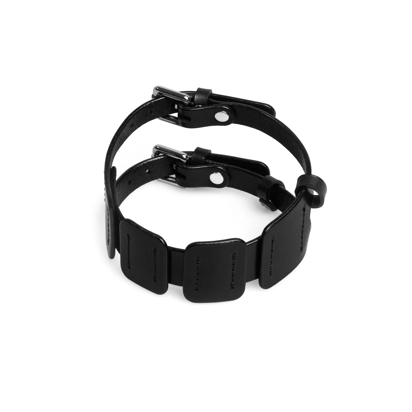 Leather Choker «Plated» black