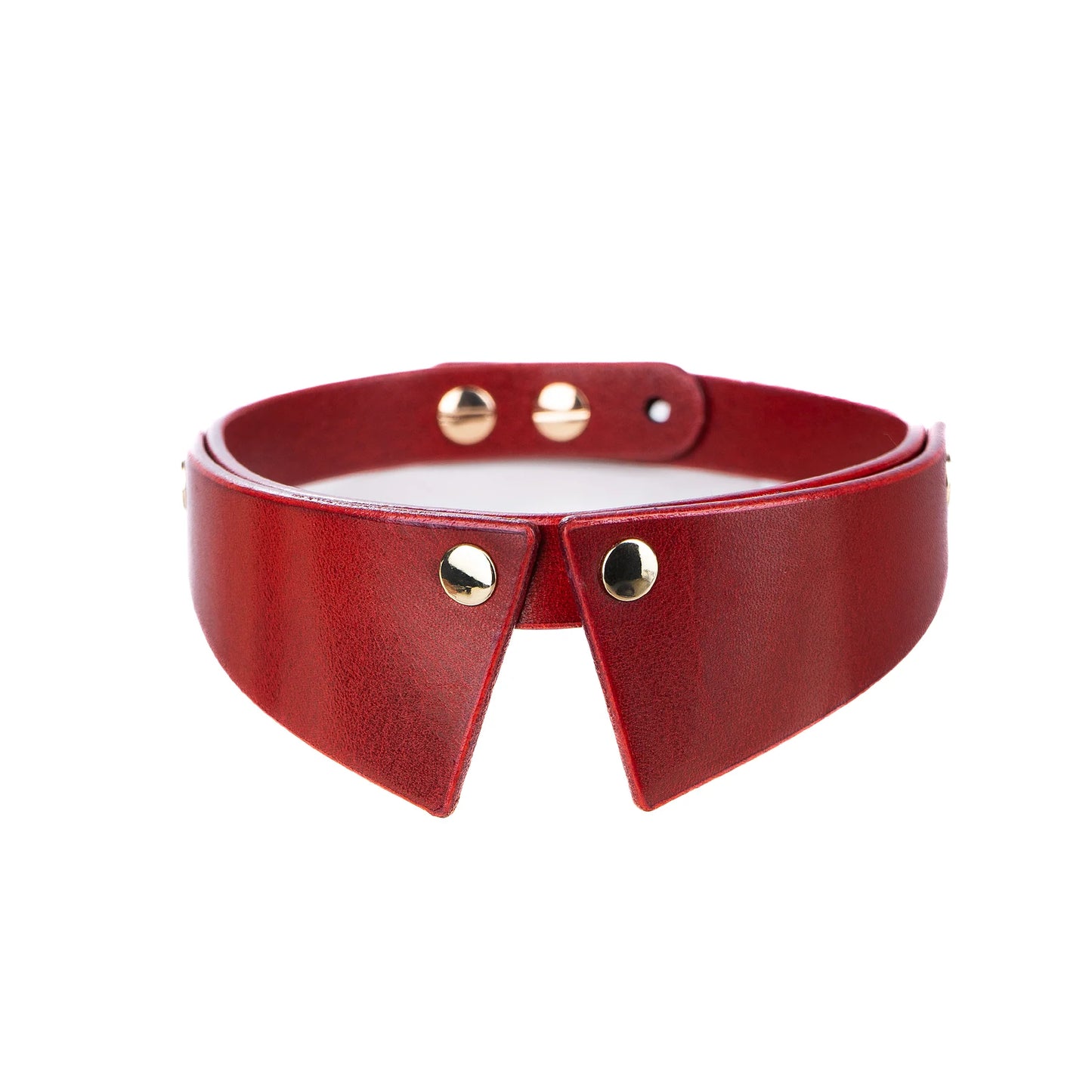 Leather Choker «Aria» red