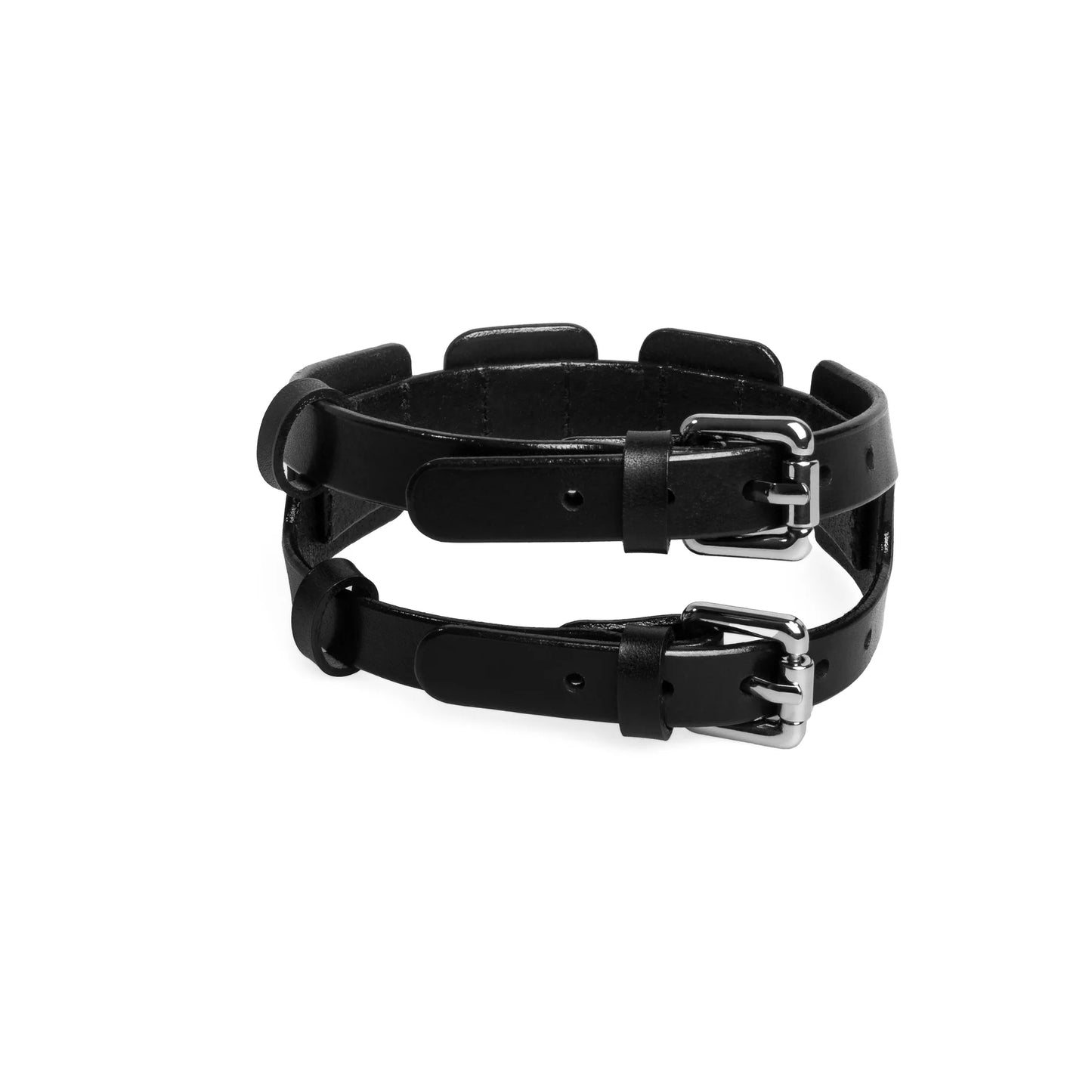 Leather Choker «Plated» black