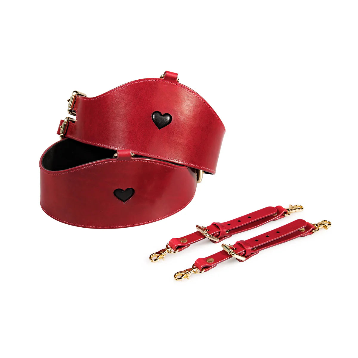 Leather Set «Love» red