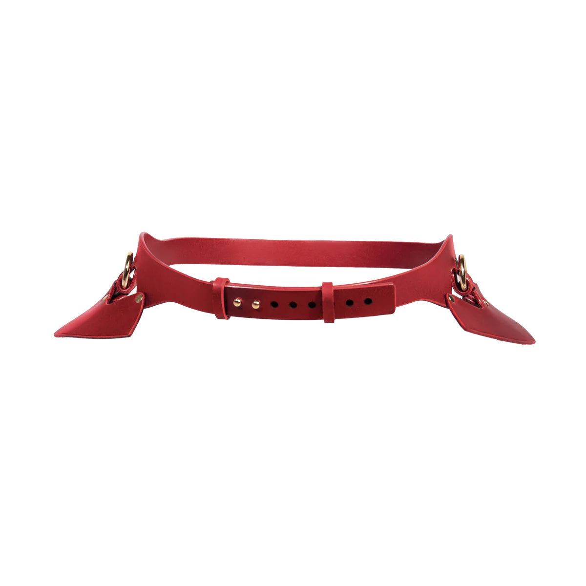 Leather Belt «Obey» red