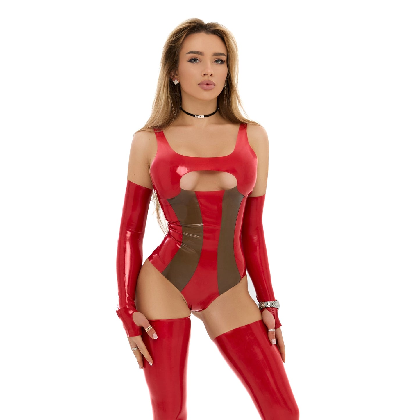 Latex "Dominion" Bodysuit red