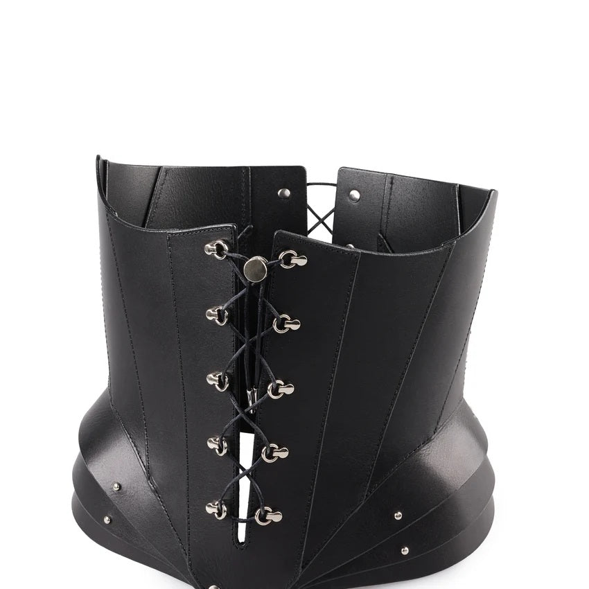 Leather Сorset "SpineX" black