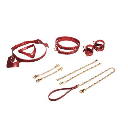 Leather Set «Obey» red