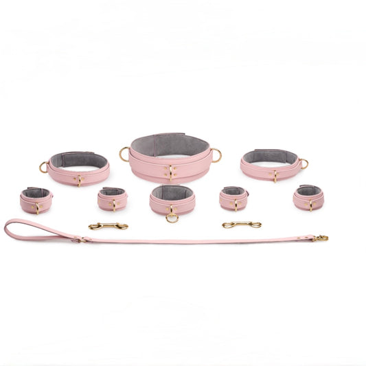 Leather Set «Noir» pink