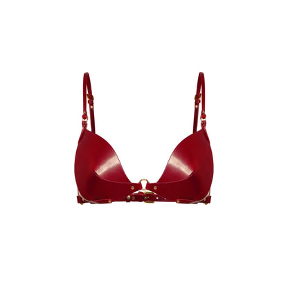Leather Bra «Domina» red