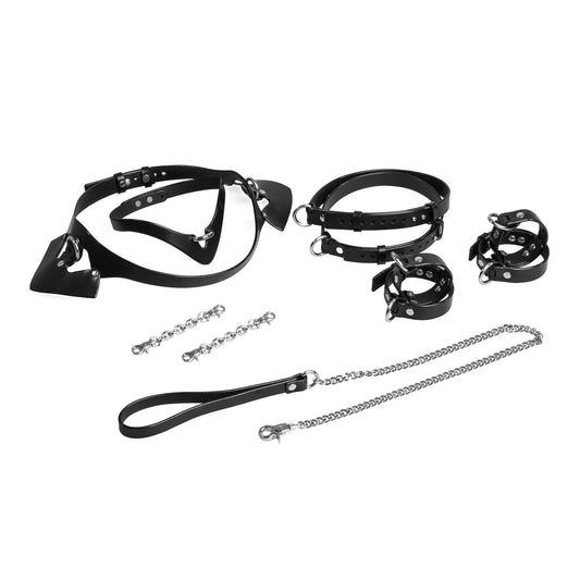Leather Set «Obey» black