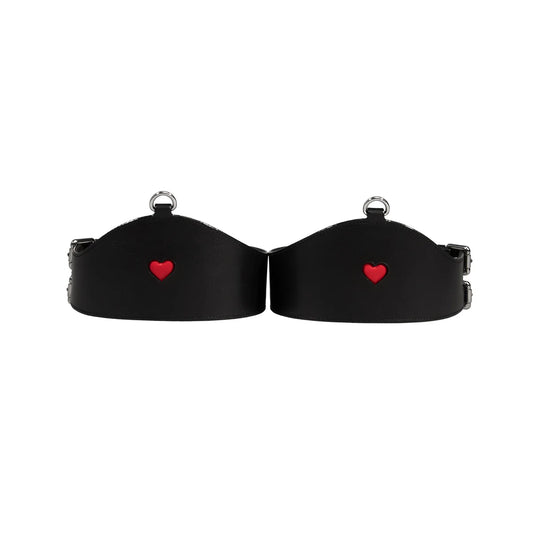 Leather Thighcuffs «Love» black