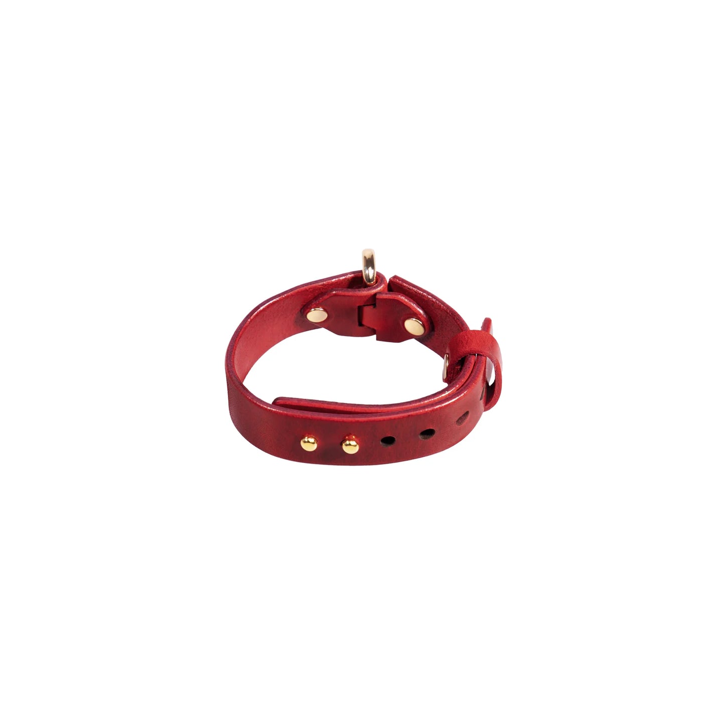 Leather Handcuffs «Obey» black