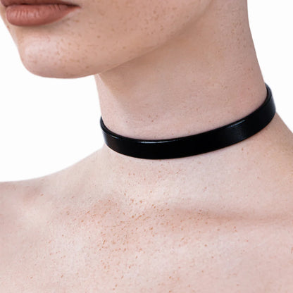 Leather Choker «Serica» red