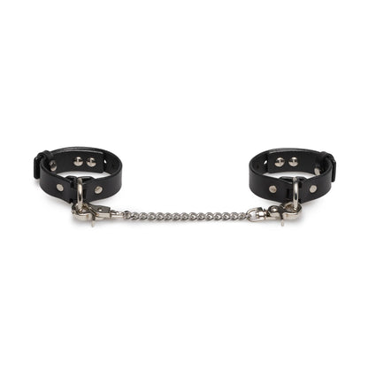 Leather Handcuffs «Obey» black