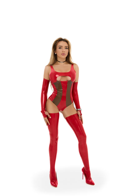 Latex "The Sovereign" gloves red