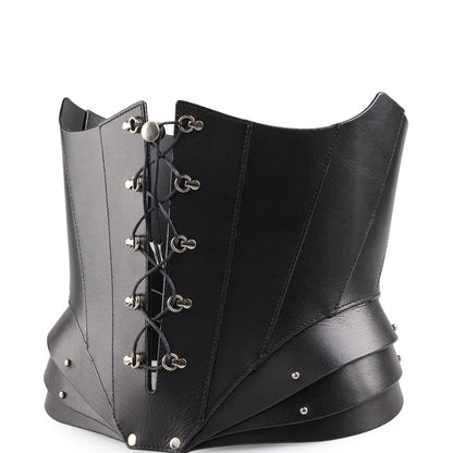 Leather Сorset "SpineX" black