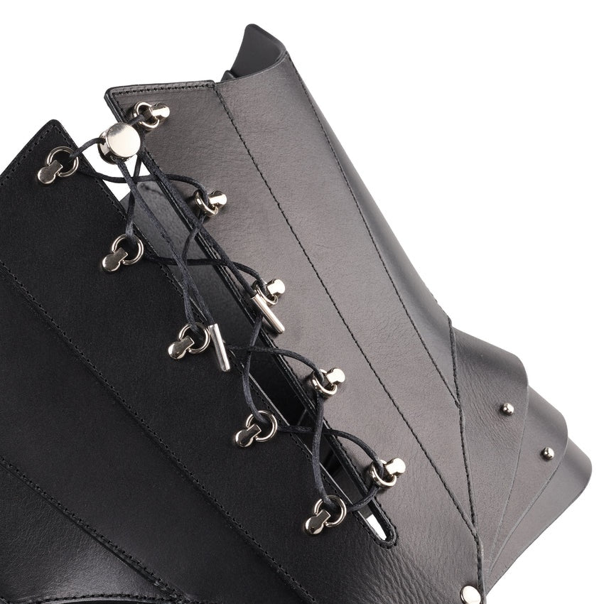 Leather Сorset "SpineX" black